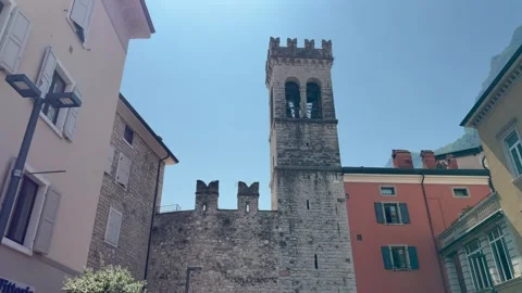 Torre Apponale Medieval Tower in Riva del Garda Old Town Lake Garda Italy Stockbeeldmateriaal 341504744