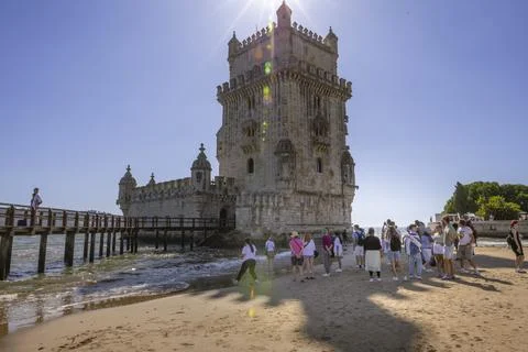 Torre de Belem monument. Belem Tower in Lisbon City, Portugal Stock Photos