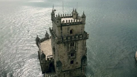 Torre de Belem Tower Famous Landmark Tejo River Tourism No. 3 Video stock 167275334