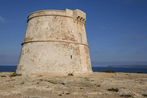 Torre de sa Punta Prima, Formentera, Pitiusas Islands, Balearic Community, Sp Stock Photos