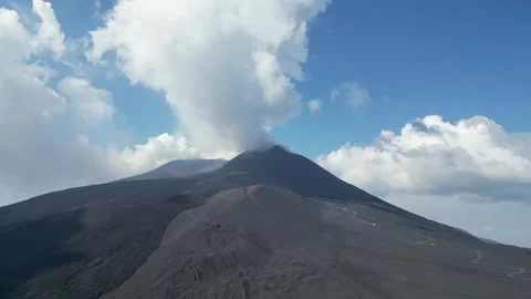 'Torre Del Filosofo' summit of Mount Etna - Circle-Left-Clip Stock-Footage 250362711