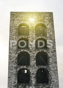 Torre di Porta Vittori. Fortified tower in Como, Italy. Stock Photos
