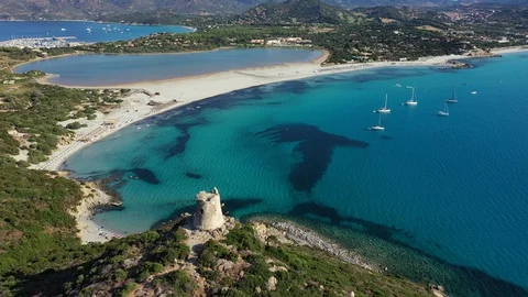 Torre Di Porto Giunco Tower And Simius B... | Stock Video | Pond5