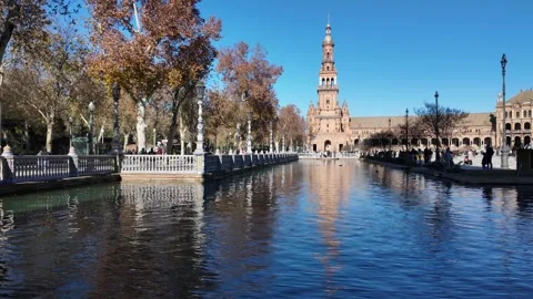 Torre Norte, located in Plaza de España, Seville Stock Footage 296708922