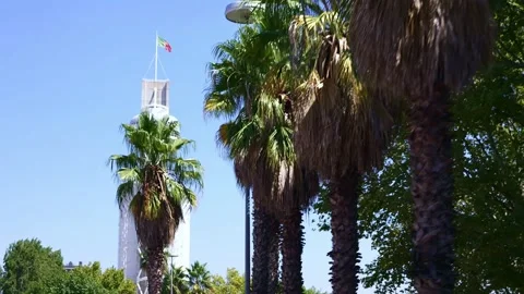 Torre Vasco da Gama. Vasco da Gama Tower in Lisbon. contemporary architecture  Stock Footage 224528986
