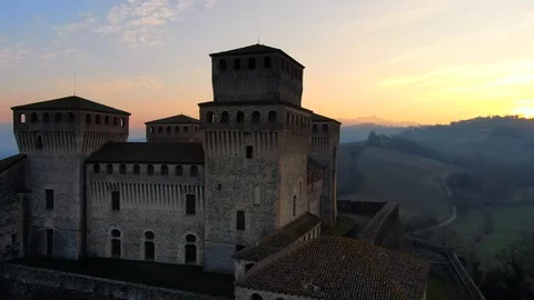 Torrechiara Castle - Parma / Italy. Stock Footage