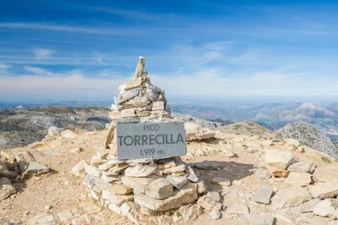 Torrecilla milestone signal Stock Photos