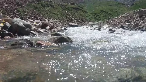 Torrent mountain river Stock Footage 79674378