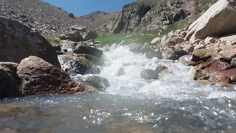 Torrent mountain river Stock Footage 79674489