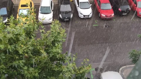 Torrential rain. Eowyn. Wind. UK Stock Footage 202515366