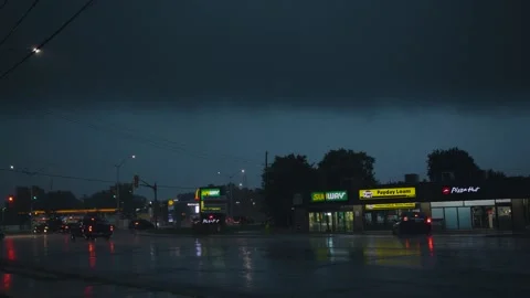 Torrential rain as a massive storm cloud rolls in. Stock Footage 157950211