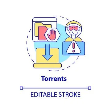 Torrents concept icon Stock Illustration