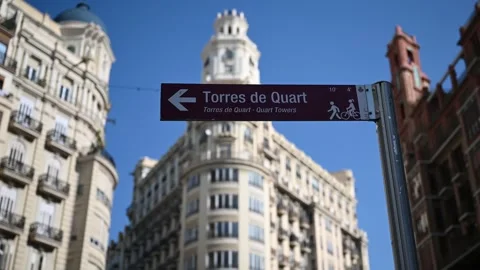 Torres de Quart in the city of Valencia 動画素材 326356945