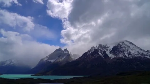 Torres del Paine Clouds Time Lapse Stock Footage 73250583