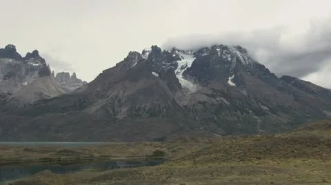 Torres del Paine view of glacier Stock Footage