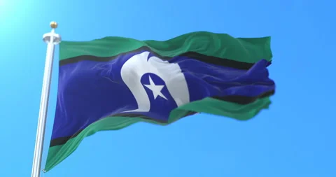 Torres Strait Islander Flag, Australia. Loop Stock Footage 100585928