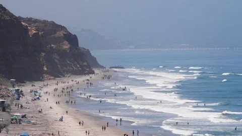 Torrey Pines State Beach MLS South 1320 Stock Footage 113110269