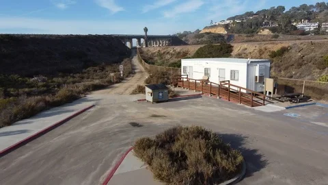 Torrey Pines State Beach Park California San Diego Aerial Footage Stock Footage 124027752