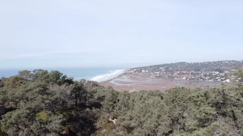 Torrey Pines State Beach Park California San Diego Aerial Footage Stock Footage 124028512