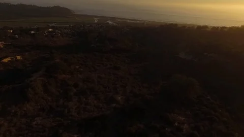 Torrey Pines State Beach at Sunset | Del Mar, CA (Aerial) Stock Footage 76679096