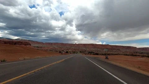 Torrey, Utah August 12 2023 Driving desert town Stock Footage 304714945