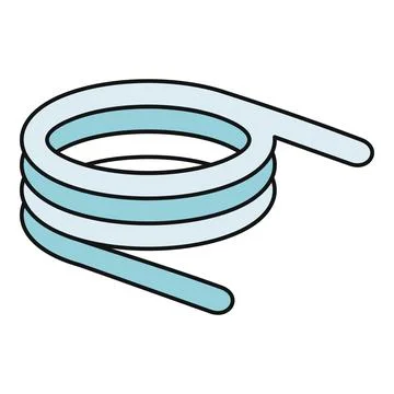 Torsion spring mechanical component on white background Stock Illustration
