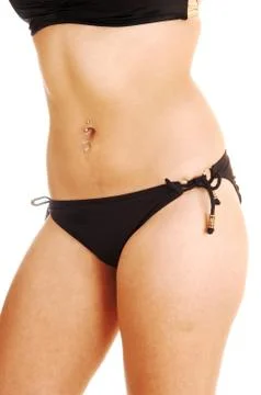 Torso in black bikini. Stock Photos