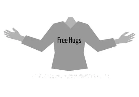 Torso of body with open hands ready for free hug Stock-Illustration