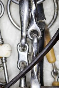 Torso with a broken, twisted and plastic gnawing closeup Stock Photos