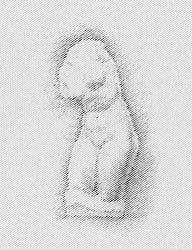 Torso of venus. Vector black lines on white background. Stock Illustration