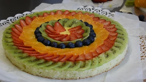 Torta di frutta Stock Footage 109304608