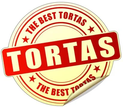 Tortas red sticker Stock Illustration