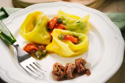 Tortelli stuffed Stock Photos