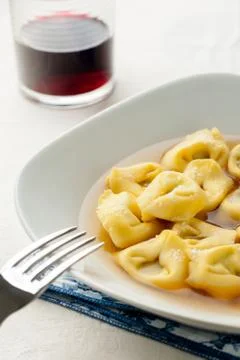 Tortellini in Broth Stock Photos