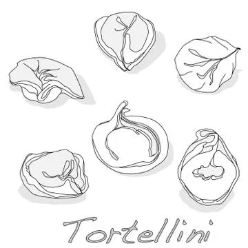 Tortellini Italian illustration isolated Stock Illustration