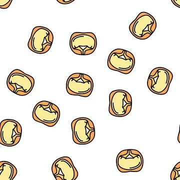 Tortellini pasta vector seamless pattern Stock Illustration