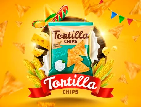 Tortilla chips ads Stock-Illustration