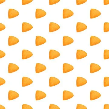 Tortilla chips creating a vibrant seamless pattern background Stock Illustration