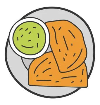 Tortilla chips icon in doodle vector Stock Illustration