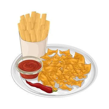 Tortilla Chips Illustration Stock Illustration