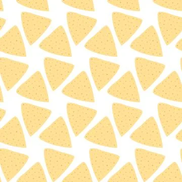Tortilla chips nacho Seamless pattern International Nachos Day greeting イラスト素材
