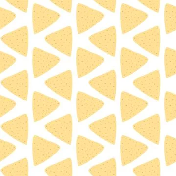 Tortilla chips nachos Seamless pattern in trendy soft shades. Isolated Stock-Illustration