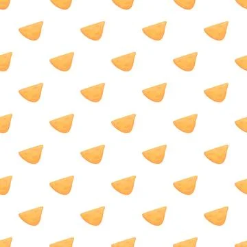 Tortilla chips seamless pattern creating a food background Stock Illustration