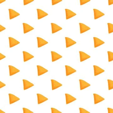 Tortilla chips seamless pattern creating food background イラスト素材