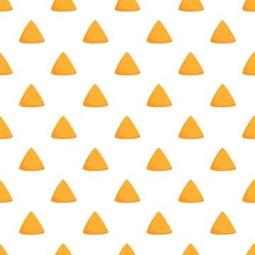 Tortilla chips seamless pattern repeating snack background Stock Illustration