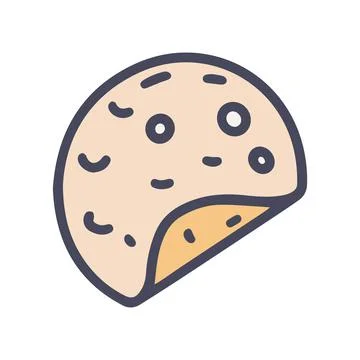 Tortilla color vector doodle simple icon design Illustrazione stock