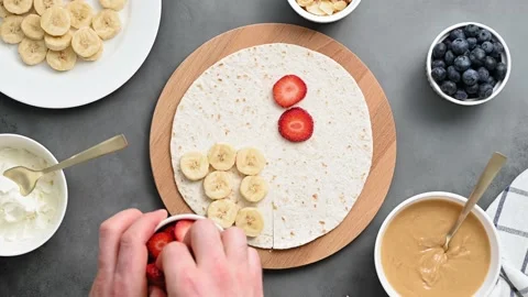 Tortilla cooking process with different fillings Stock Footage 157387502