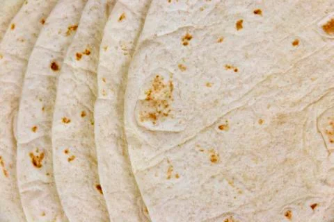 Tortilla Flat Bread Wraps Overhead Close Up 写真素材