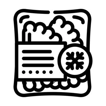 Tortilla or flatbread with minced meat frozen food line icon vector illustration Stock Illustration