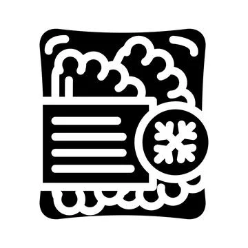Tortilla or flatbread with minced meat frozen food glyph icon vector Stock Illustration